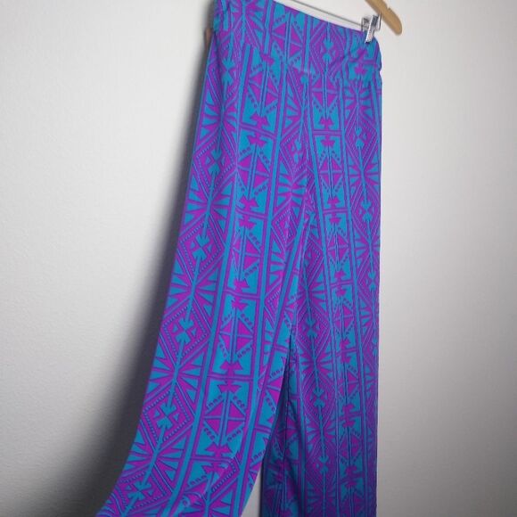 Jon & Anna Large Blueberry Palazzo Geometric Urban Cinched Ankle Pants - Picture 9 of 13